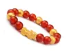 Vergoldetes Pixiu-Tier-Charm-Armband mit roten Achat-Perlen, vietnamesisches Transfer-Glücks-Maskottchen-Armband, Geschenk für Frauen62520008522828