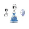 9 uppsättningar Princess Party Dress Crown Murano Glass Charms Beads 925 Sterling Silver Jewelry Pendants For Charms Armelets DIY 3PCS2064552