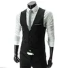 Formel marié costume de mariage gilets mâle manteau manches mince costume d'affaires gilet couleur unie gilets veste hommes hauts à la mode