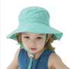 여름 아기 모자 아이의 빠른 건조 넓은 모자 Fisheman 해변 모자 여자 양동이 모자 여름 야외 목 이어 모자 16 디자인 LSK652