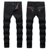 2020 nouveaux hommes droit coupe ajustée Biker jean avec fermeture éclair vêtements pour hommes trou distrait Style Streetwear luxe Robin jean