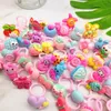 New 100 Pcs/lot Children's Cartoon band Rings Jewelry Heart Shape Animals Flower Assorted Baby Girl ring Gifts