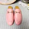 2019 Mode kwaliteit Designer Echt lederen pantoffel met gesp Mode vrouwen Princetown Dames CasualFlats NewSize US4-10 Originele doos