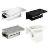 White &Mirror Chrome Polished & Black & Brushed Stainless Steel Toilet Paper Holder Top Place Things Platform 4 Choices