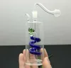 Bouilloire à cigarette en spirale colorée Bongs en verre Pipe à fumer en verre Conduites d'eau Plate-forme pétrolière Bols en verre Brûleur à mazout