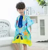 Kids Bathrobes Mermaid Printed Baby Hooded Robes Kid Beach Towel Cartoon Animal Nightgown 9 Designs Free Shipping DHW2113