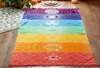 Rainbow Beach Handduk 100% Bomull Högkvalitativ Tapestry Yoga Mat Färgglada mönster Hela 75 150 CM313T