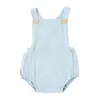 Baby Clothes Baby Girl Boy Cotton linen Romper Solid Color Suspender Overalls Infant Jumpsuit Kids Clothing 3-24m M1765