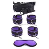 Bondage Under Bed Restraints System wrist Ankle Cuff Set handcuffs eye patch kinky strap #R45