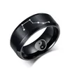 Svart 316l Rostfritt stål Big Dipper Ringar för Man Fashion Taoism Tai Chi Yin Yang Smycken Gift