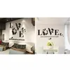 Elegante removível 3D folha amor adesivo de parede arte decalques de vinil casa decoração 70 * 33.8cm