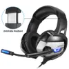 K5 Gaming Headset med mikrofon Casque PC Gamer 3.5mm stereohörlurar för PS4 Gamepad Xbox One bärbar dator