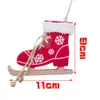 Natal pintado Árvore de Natal Pendant decorativa inovadoras Shoes Patins esqui Pingente de Natal Porta inicial e decorações para árvores