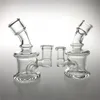 3.2 Inch 10mm 14mm Female Mini Bong Water Pipes Hookah Recycler Heady Glass Smoking Bongs Blunt Pipe Clear Thick Hand Oil Rigs