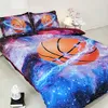 Enfants de basket-ball Literie Bleu Galaxy Housse de couette sport Couvre-lit pour les garçons 3pc Pillow Shams No Consolateur No Quilt