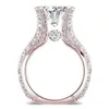 New Fashion Show Elegant Temperament Charming Jewelry Inlay Clear CZ Real Rhodium Plated Wedding Ring Wholesale