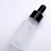 زجاجات زجاجية من الزجاج الأساسي الصقيع مع قطارة 15 مل لتعبئة العناية بالبشرة التجميلية