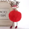 Christmas Elk Pingente Keychain Pompom Fur Ball Chaveiro Ornamentos Xmas Festa Key Rings Favores Ano Novo Acessórios de Jóias