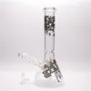 13.8in Hookah Beaker Färgmönster Glass Bong Waterpipe Dabrig med 1 Clear Bowl inkluderade global leverans
