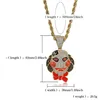 Hip Hop Diamond Hallowmas Colgante Collar Micro Cubic Zirconia Color Oro Cobre Colgante Collar