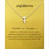 Moda jóias 12 constelação Sagitário pingente colares para mulheres zodíaco cadeias colar ouro prata cor presente de aniversário
