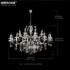 Lustres chromés modernes luminaire en cristal grand fer forgé américain 24 bras lampe suspendue Lustre suspendu en métal décor à la maison éclairage intérieur