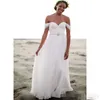 Beach Dresses Elegant A Line Off the Shoulder Crystals Beaded Waist Pleats Ruched Chiffon Custom Made Wedding Gown Vestido De Novia