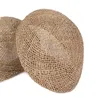 Sombreros de boinas de paja hechos a mano de verano para hombres y mujeres, gorra con visera transpirable para exteriores, sombrero para el sol, sombrero de playa Lafite para vacaciones