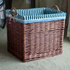 Rattan laundry basket willow woven towel wickerwork square bathroom clothes toys bedroom storage hotel with handle and liner