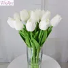 FENGRISE 30 pcs PU Mini Tulipa Real Toque Flores Artificiais Flor para o Partido Do Casamento Do Ramalhete Do Casamento Flores Decorativas Grinaldas C18112601