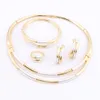 مجوهرات ذهبية دبي الجديدة مجموعات أقراط القلادة الكلاسيكية خاتمها للنساء مجموعة مجوهرات عروس الزفاف