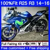 ヤマハYZF R3 R25 Movistar Blue Hot YZF-R3 YZFR25 14 15 16 17 240Hm.2 YZF-R25 R 25 yzfr3 2014 2015 2016 2017フェアリングキット