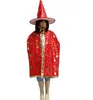 84cm Kids halloween costumes cloak hat baby gold five starts cape party festival decoration prop cosplay death wizard witch cape and cap