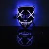 LED Işık Up Cadılar Bayramı Maskesi Glow Karanlık Korkunç Kafatası Yüz Maskesi Masquerade Maske Festivali Parti Cosplay Kostüm Cadılar Bayramı Hediye VT0380