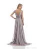 New Gray Beach Mother of the Bride Dresses Sweetheart Appliques Empire Waist Backless Floor Length Chiffon Summer Bridesmaid Dress189T