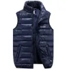 Kamizelki męskie Spadek Zima Plus Rozmiary Ultra cienkie Bawełniane Puffer Kamizelka Kurtka Płaszcze Męskie Zipper Wysoka Neck Gilet S Z Kieszeniem S-6XL