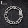 Uwin Figaro Link Bracelet 13mm Cuban Iced Out Rhinestones Fashion Hip Hop Punk Style Gold Silver Men Women Jewelry Drop 1377496