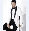 Nouveau Beau Un Bouton Ivoire De Mariage Mariée Tuxedos Châle Revers Groomsmen Hommes Costumes Bal Blazer (Veste + Pantalon + Cravate) 222