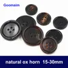 100個15 mmナチュラルカラー4穴oxホーンボタン自然のテクスチャー装飾ウィンドブレイカーボタン縫製装飾216k