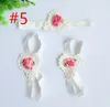 Bellissimo regalo per bambini BalleenShiny 3 pezzi Fascia per fiori Neonate Sandali a piedi nudi Accessori per capelli Accessori per piedi moda elastica Decor1322314