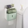 トイレットペーパーホルダープラスチック浴室ダブルペーパーティッシュボックス壁マウントシェルフ収納ボックストイレティッシュディスペンサー