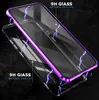 Double Glass Magnetic Adsorption Metal Clear Phone Case for iPhone Xs Max XR X 7 8 Plus Full Cover Aluminum Alloy Frame with Tempered Glass