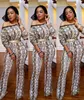 2019 아프리카 복장 뜨거운 스타일 섹시한 기울어 진 숄더 인쇄 된 원피스 와이드 다리 바지