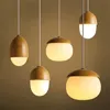 Designer Nordic Creative Single Head Grain Nut Pendant Lights Restaurang Bedroom Bedside Fashion Pendant Lights Glass