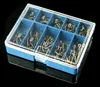 100pcsbox 10 Sizes Mixed 312 Ise Hook High Carbon Steel Barbed Fishing Hooks Blue Box FS281610450