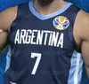 Camisas de basquete da seleção argentina da Copa do Mundo 2019 4 Luis SCOLA 29 Patricio GARINO 7 Facundo CAMPAZZO 14 Gabriel DECK 8 Nicolas LAPROVITTOLA