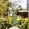 Reanice Recycler Glasbongs Shisha Große Wasser-Shisha 19 mm Aschefängerschale Grüne Wabenstruktur Gerade handgefertigte Rohre