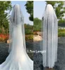 Neue Brauthochzeitsschleier mit schweren Perlen billigste Spitze White Tulle Hochzeit Brautschleier 75cm15m3m Länge Events Formal5647380