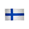 3X5FT Финляндия Флаг Полиэстер Ткань на заказ Подвесной Реклама Полет с двумя латунными втулками, печать флага, свободная перевозка груза