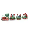 Noel dekorasyonları dekorasyon küçük tren ahşap model araç oyuncakları 4 bölüm Noel Baba
